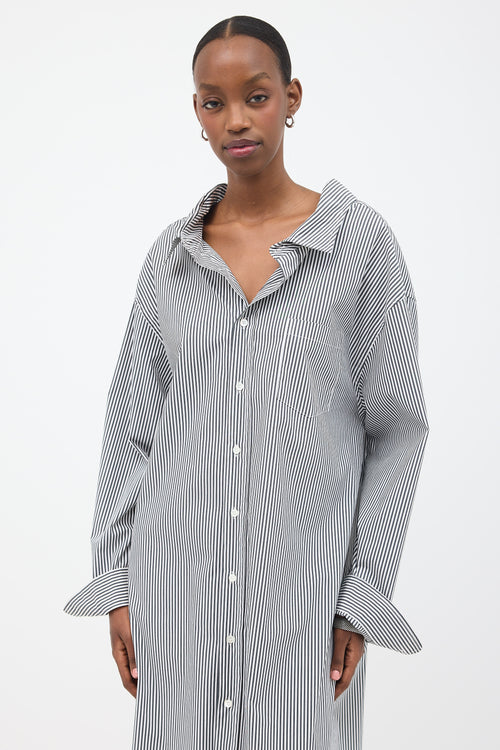 The Frankie Shop Oversized Pinstripe Shirt Dress