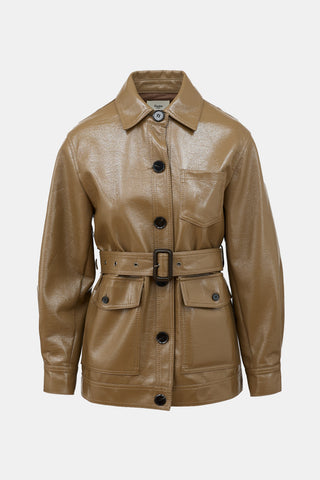 The Frankie Shop Vinyl Belted Jacket