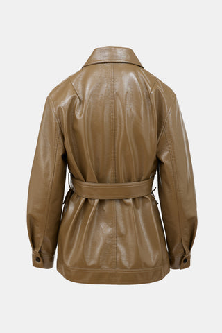 The Frankie Shop Vinyl Belted Jacket