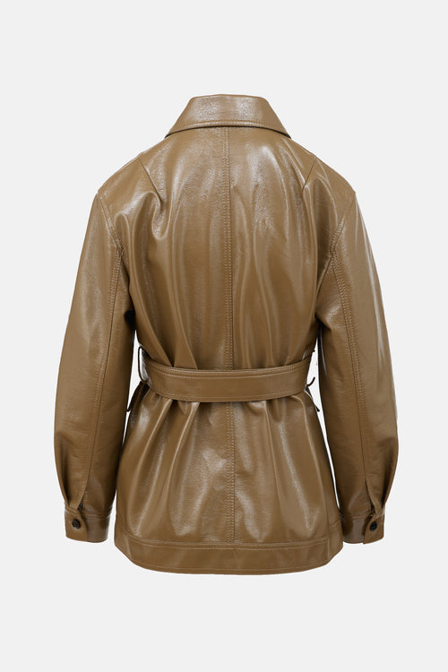 The Frankie Shop Vinyl Belted Jacket