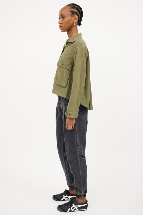 The Great. Green Crop Military Pocket Jacket