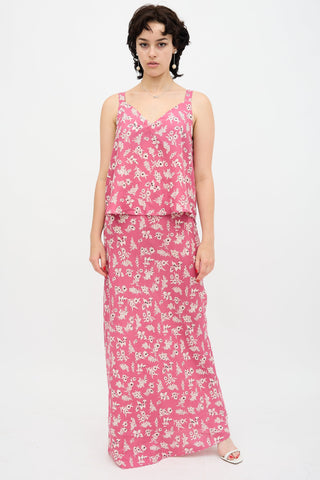 The Great. Silk Floral Camisole