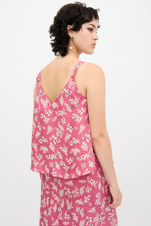The Great. Silk Floral Camisole