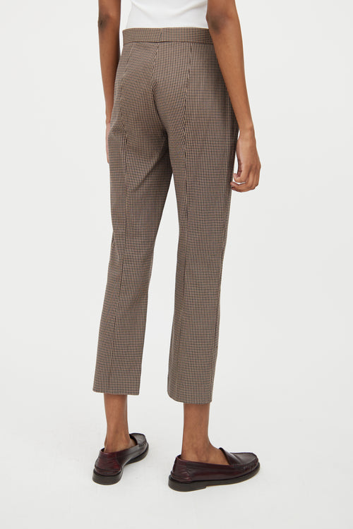 The Row Brown Houndstooth Pant