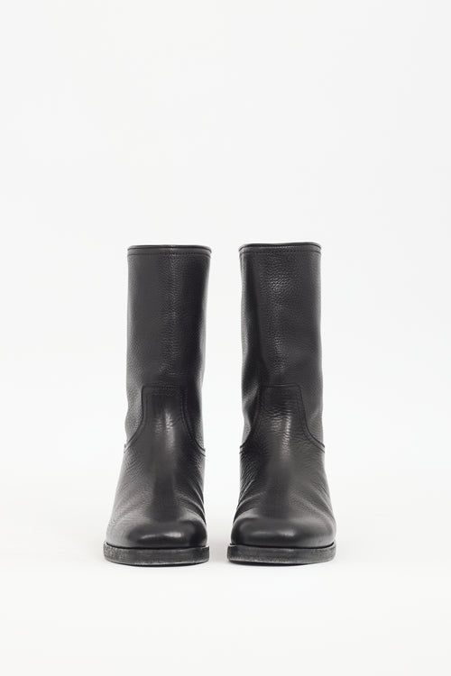 The Row Black Leather Ranger Boot