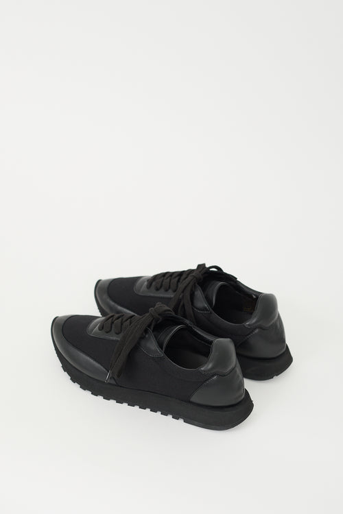 The Row Black Mesh & Leather Owen Runner Sneaker