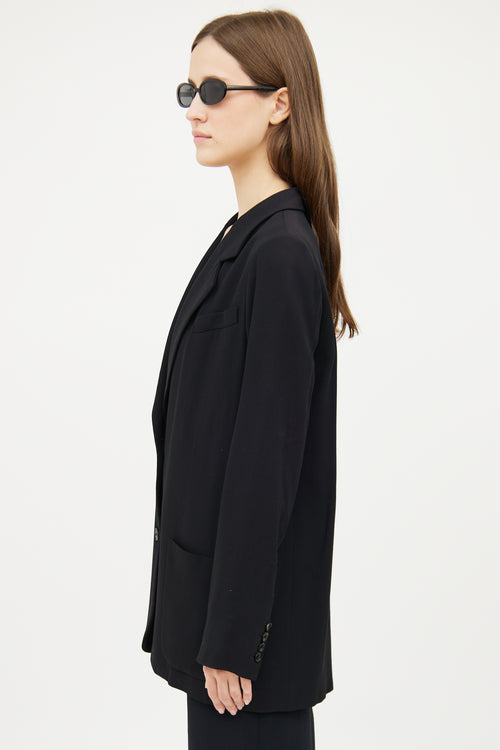 The Row Black Oversized Long Sleeve Blazer