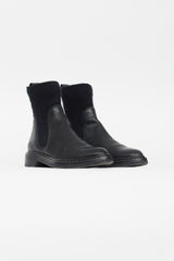 The Row Black Leather Chelsea Sock Boot
