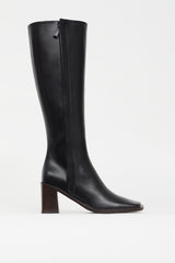 The Row // Black Leather Patch Knee High Boot – VSP Consignment