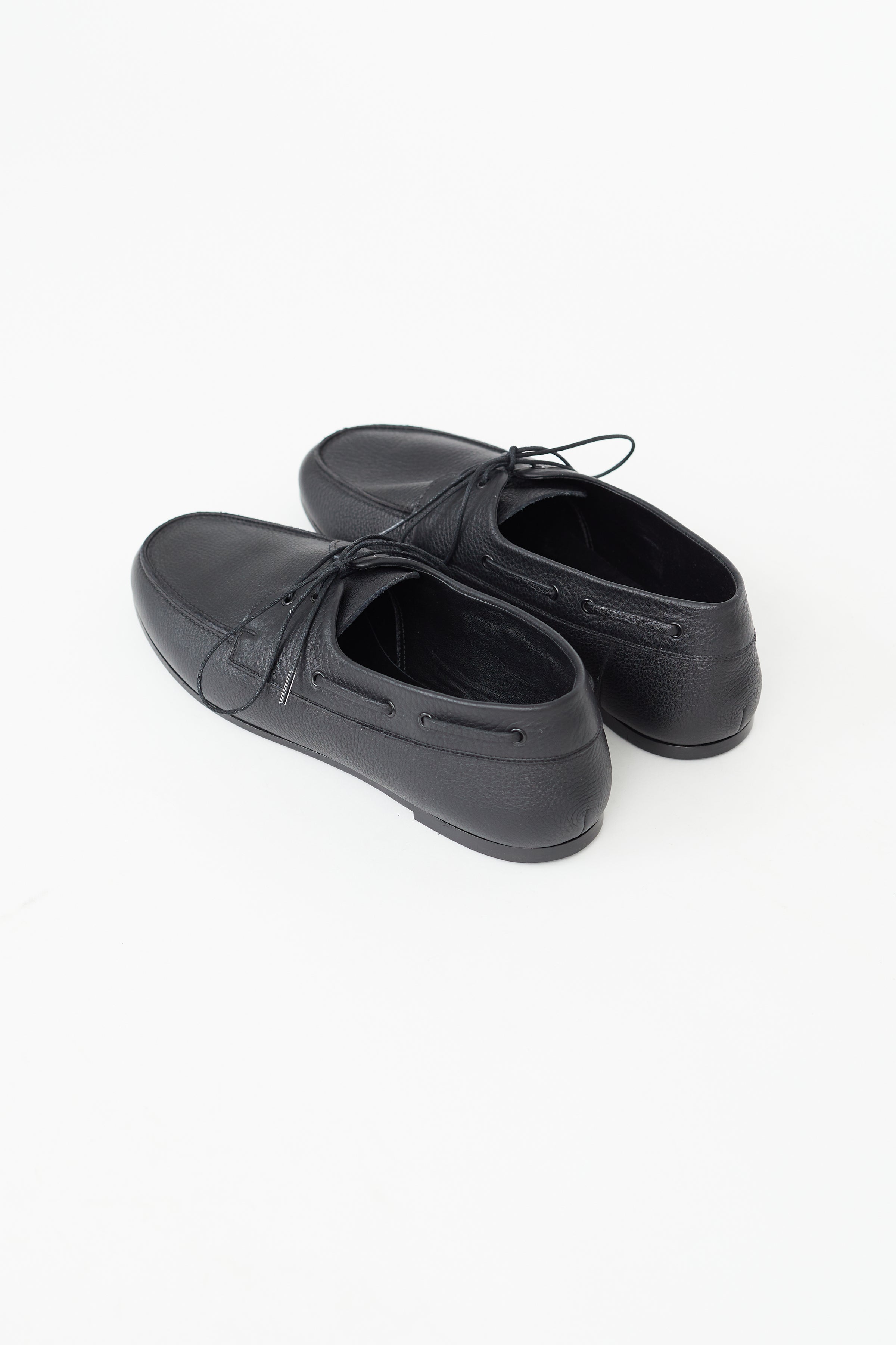 The Row Black Leather Sailor Loafer VSP Consignment