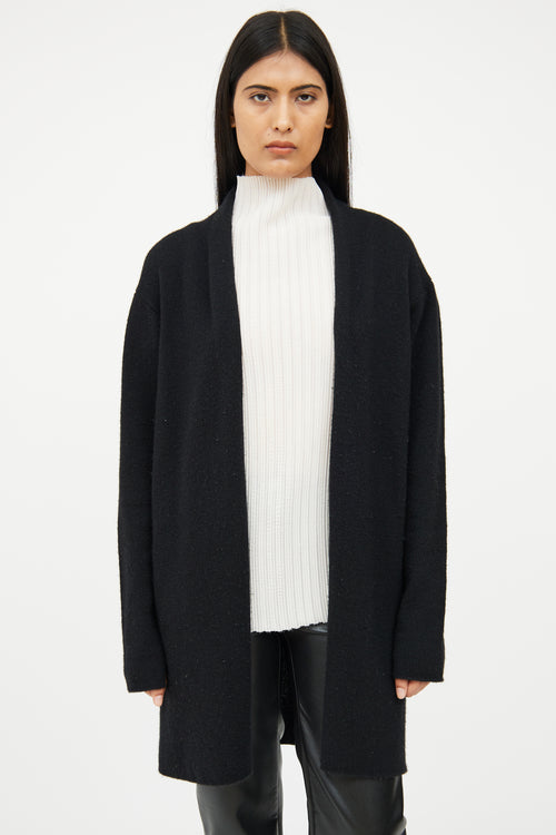 The Row Black Cashmere Knit Cardigan