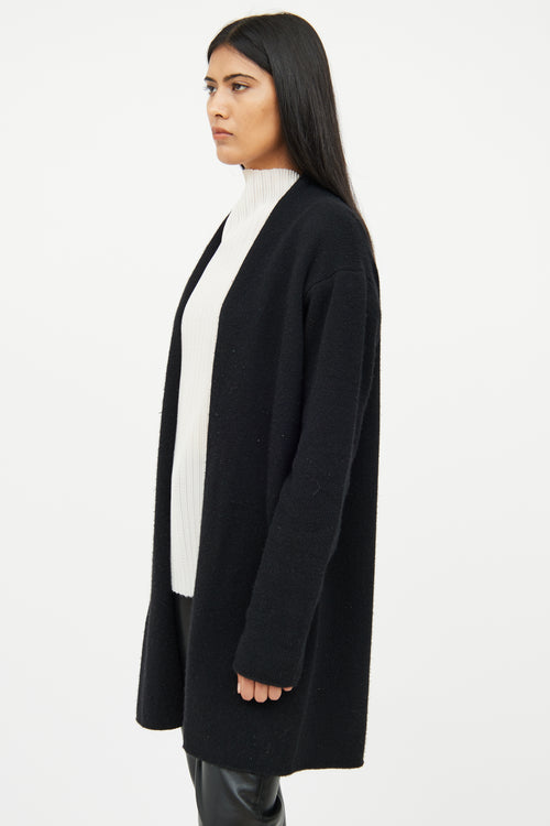 The Row Black Cashmere Knit Cardigan