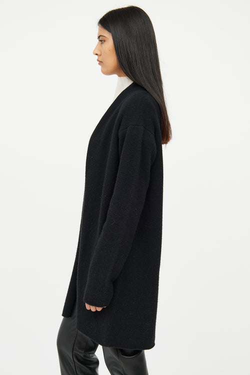 The Row Black Cashmere Knit Cardigan