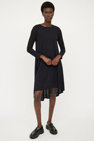 The Row Black Long Sleeve Dress