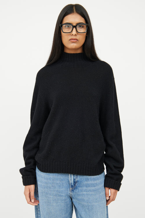 The Row Black Cashmere Knit Sweater