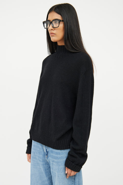 The Row Black Cashmere Knit Sweater