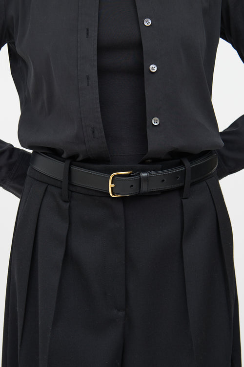 The Row Black Classic Leather Belt