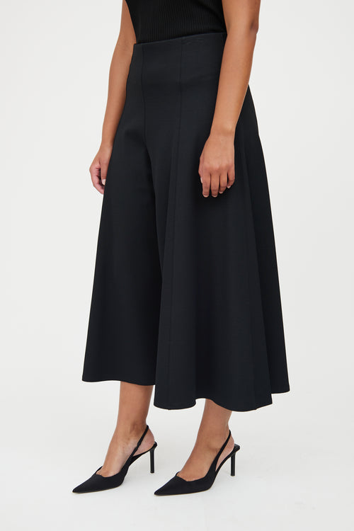 The Row Black Cropped Culotte Pant