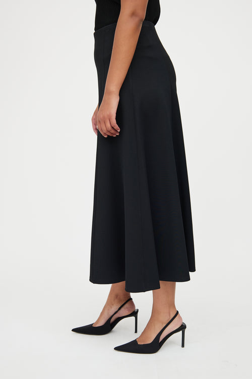 The Row Black Cropped Culotte Pant