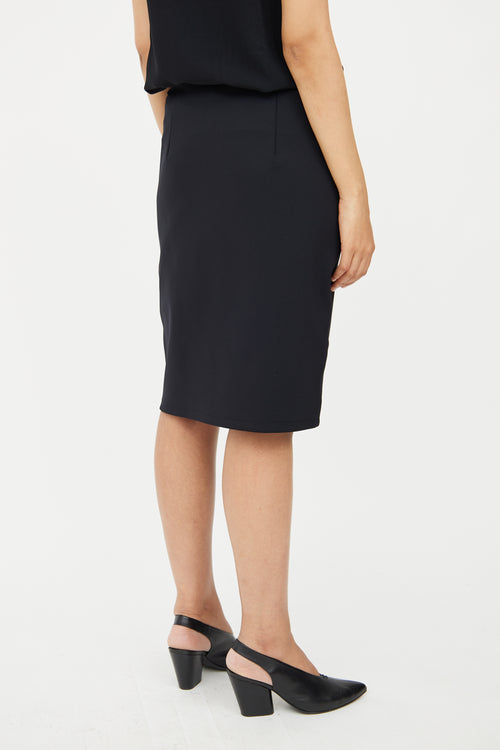 The Row Black Neoprene Midi Skirt