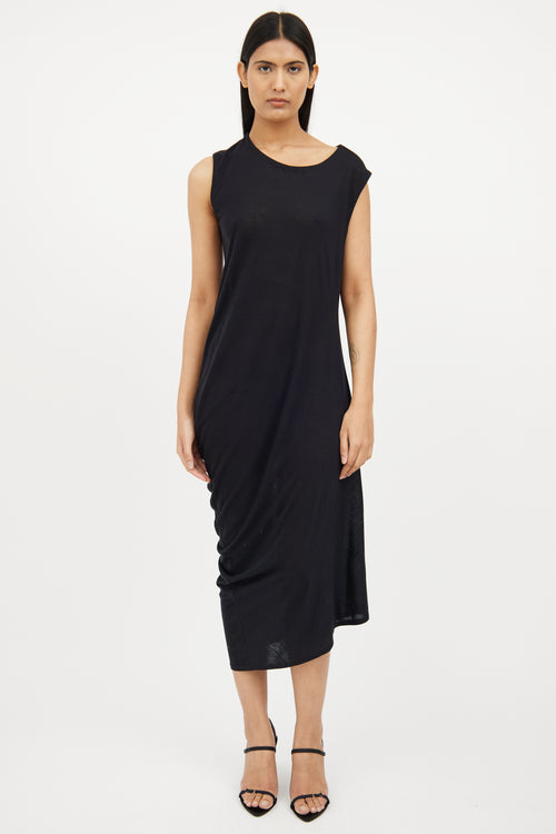 Black Jersey Sleeveless Dress