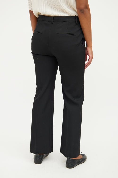 The Row Black Wool Pleated Trouser