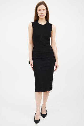 Woven Bustle Midi Dress