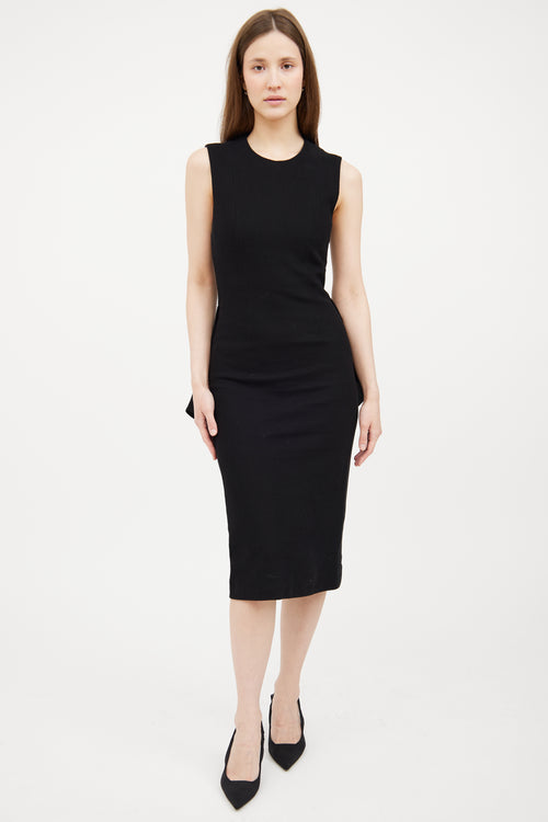 Woven Bustle Midi Dress