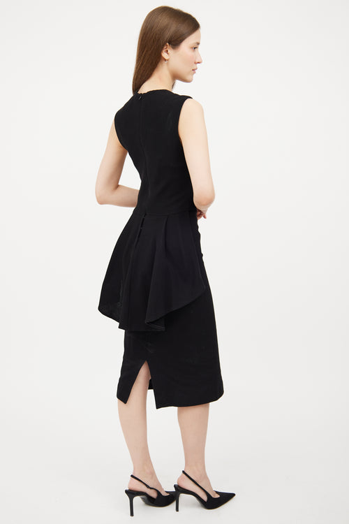 Woven Bustle Midi Dress