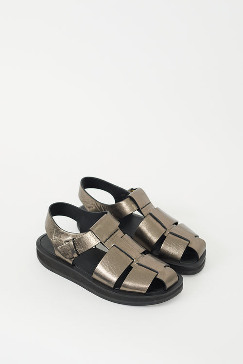 The Row Bronze Metallic Fisherman Sandal