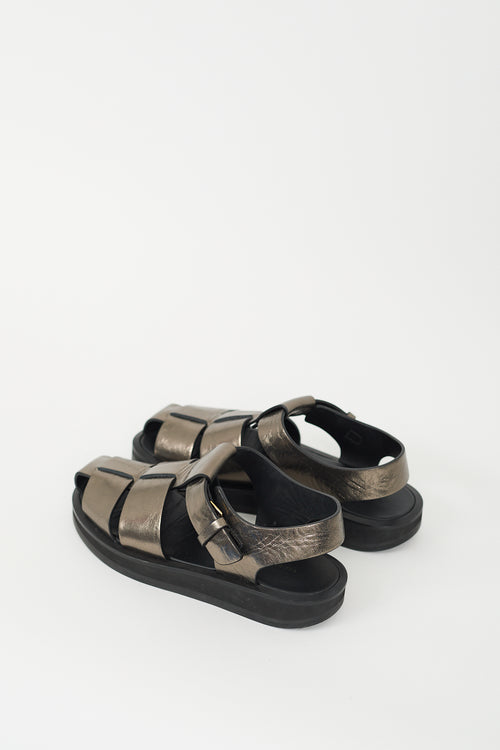 The Row Bronze Metallic Fisherman Sandal