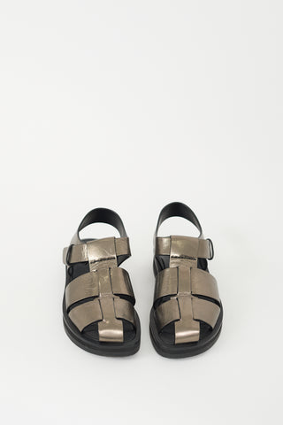 The Row Bronze Metallic Fisherman Sandal