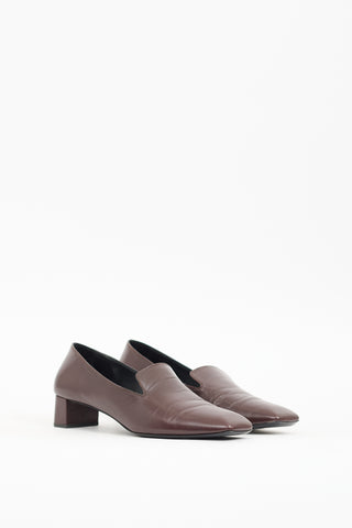 The Row Brown Leather Margaret Loafer