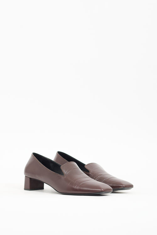 The Row Brown Leather Margaret Loafer