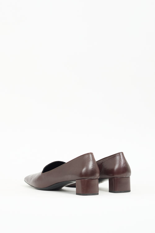 The Row Brown Leather Margaret Loafer