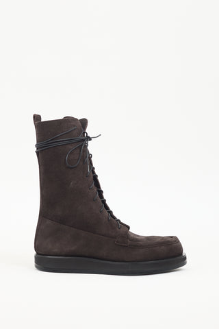 The Row Brown Suede Patty Boot