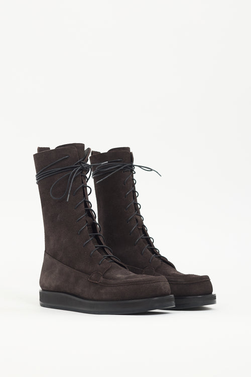 The Row Brown Suede Patty Boot