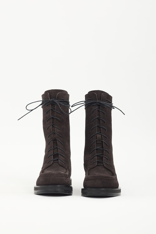 The Row Brown Suede Patty Boot