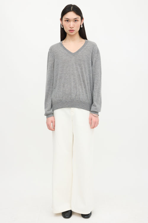 The Row Cashmere V-Neck Sweater