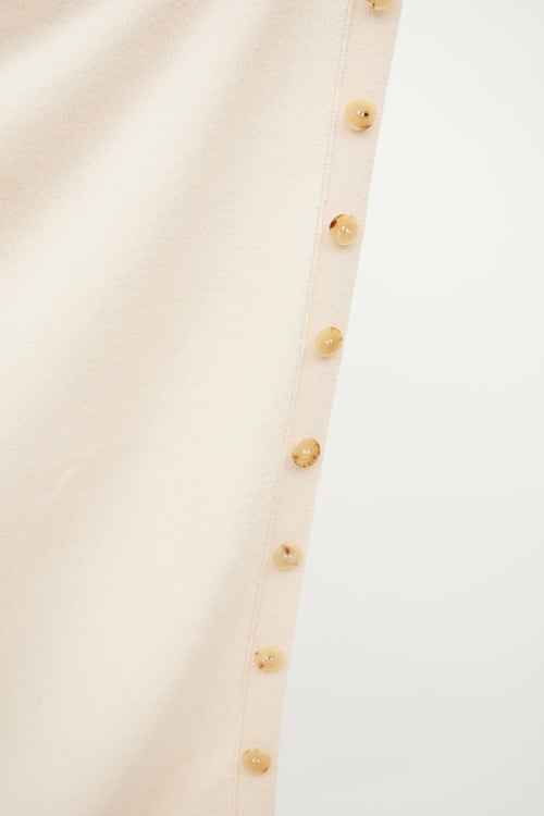 The Row Cream Arden Wool Blend Button  Shawl