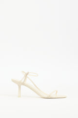 The Row Cream Leather Bare Heeled Sandal