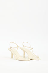 The Row Cream Leather Bare Heeled Sandal