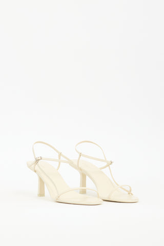 The Row Cream Leather Bare Heeled Sandal
