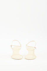 The Row Cream Leather Bare Heeled Sandal