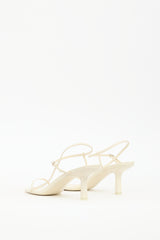 The Row Cream Leather Bare Heeled Sandal