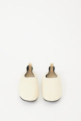 The Row Cream Leather Ozzy Slipper Flat