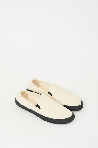 The Row Cream Leather Tech Loafer