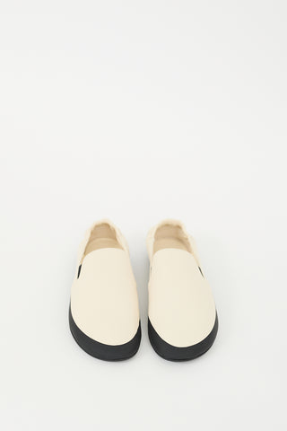 The Row Cream Leather Tech Loafer