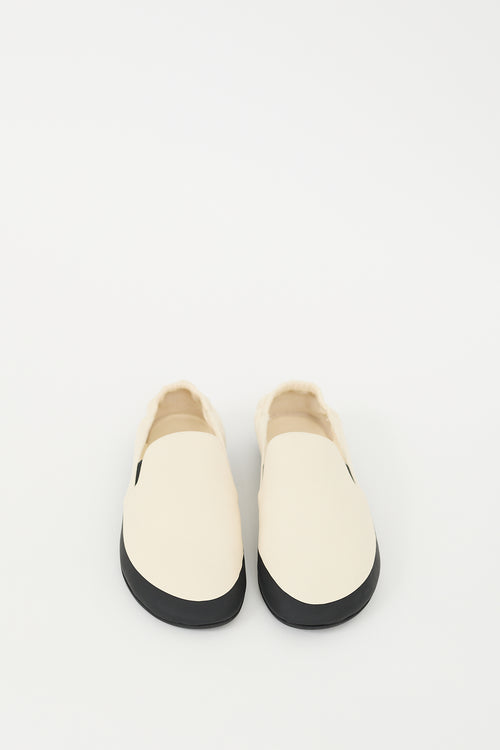 The Row Cream Leather Tech Loafer