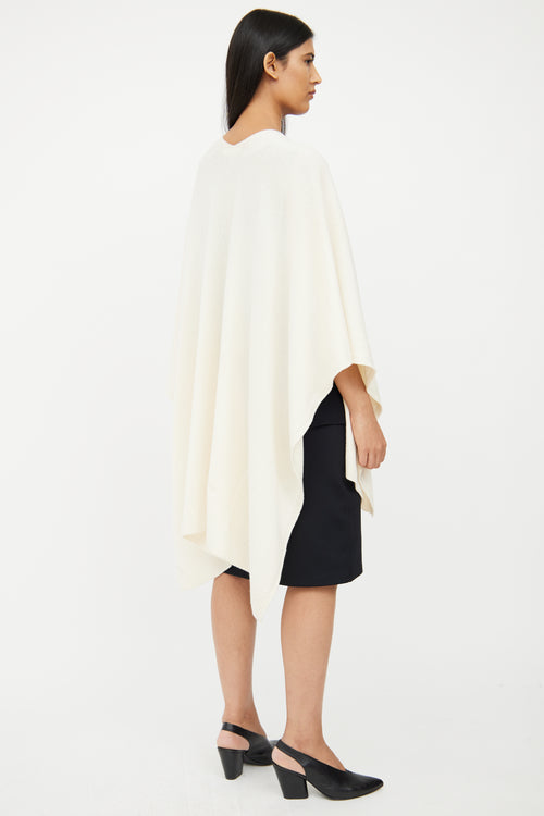 The Row Cream Cashmere Knit Shawl